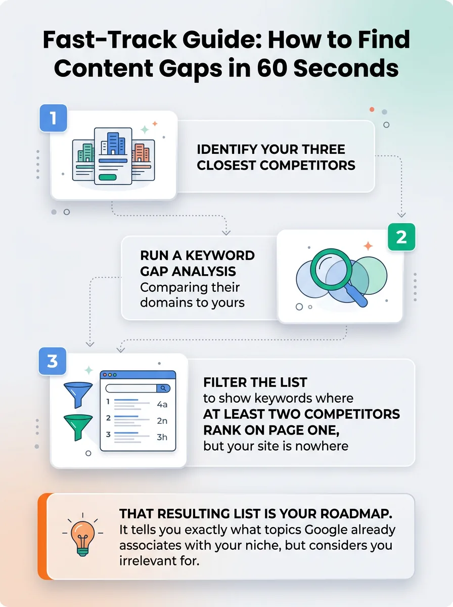 Fast-Track Guide: How to Find Content Gaps in 60 Seconds — how to identify content gaps in your niche