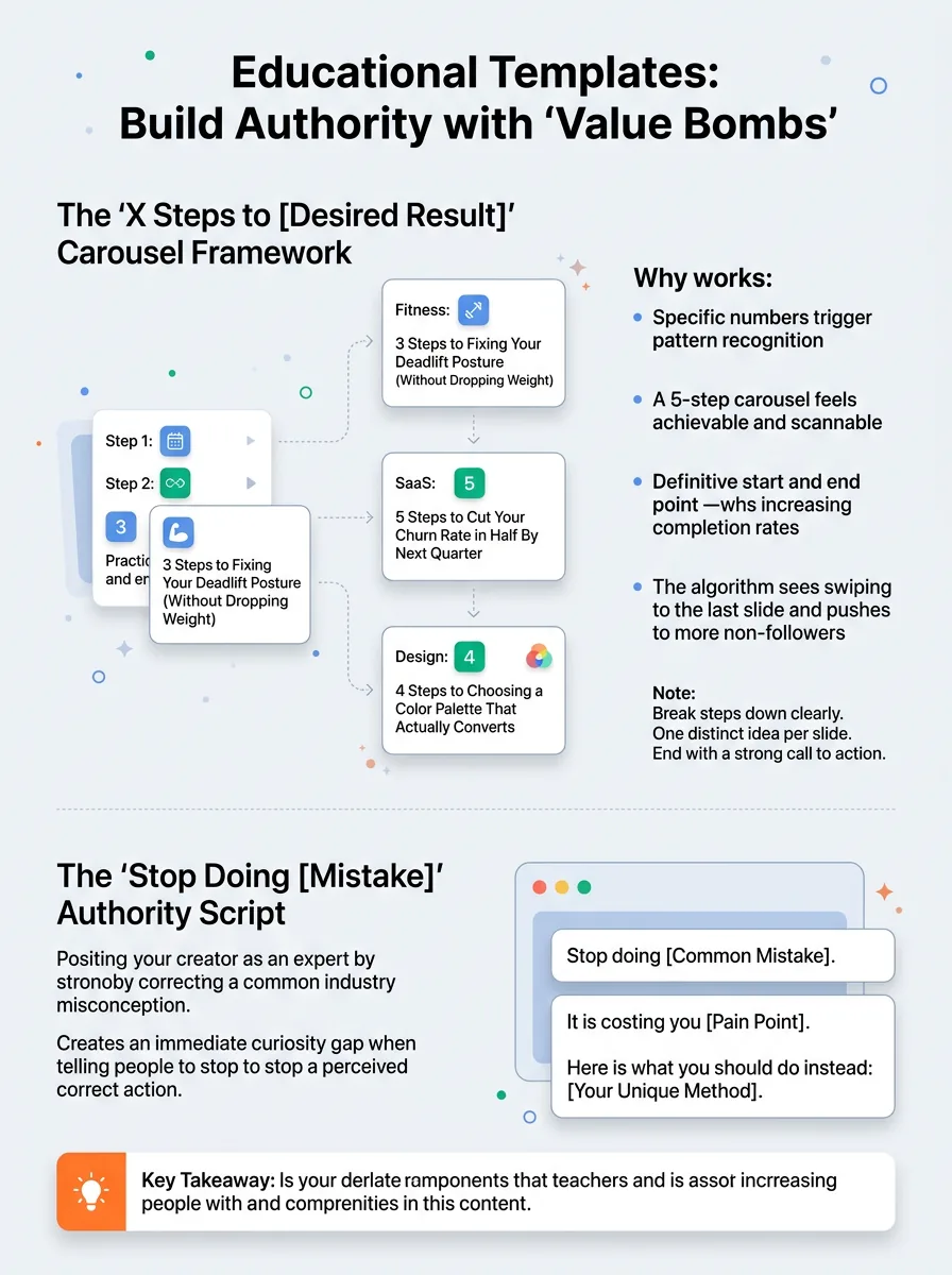 Educational Templates: Build Authority with 'Value Bombs' — content ideas for instagram creators