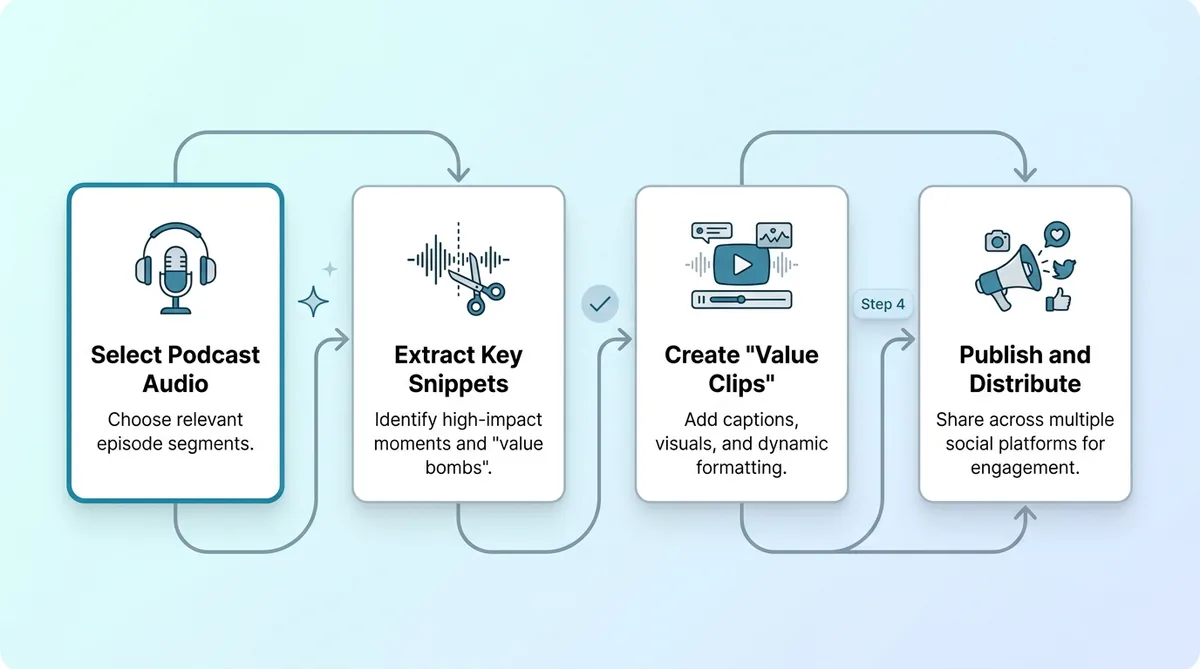 Strategy 1: Transform Audio into Short-Form 'Value Clips'