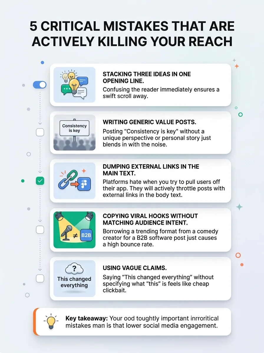5 Critical Mistakes That Are Actively Killing Your Reach — why your posts get low engagement
