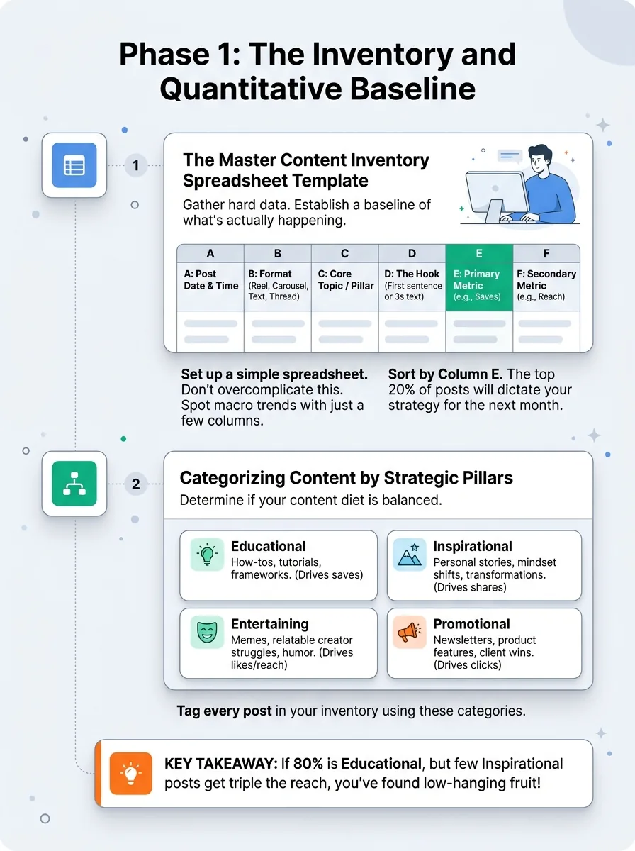 Phase 1: The Inventory and Quantitative Baseline — social media content audit template