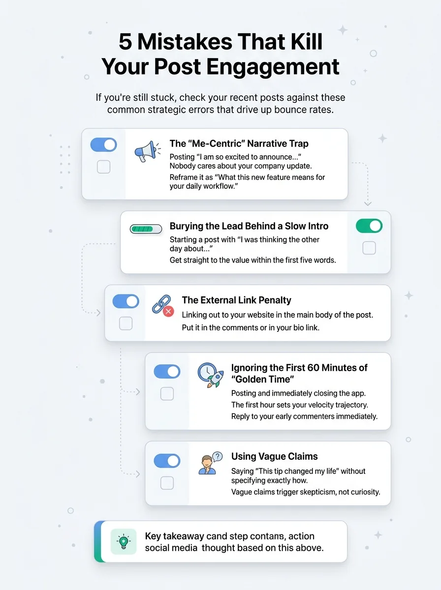 5 Mistakes That Kill Your Post Engagement — how to analyze why your posts get low engagement