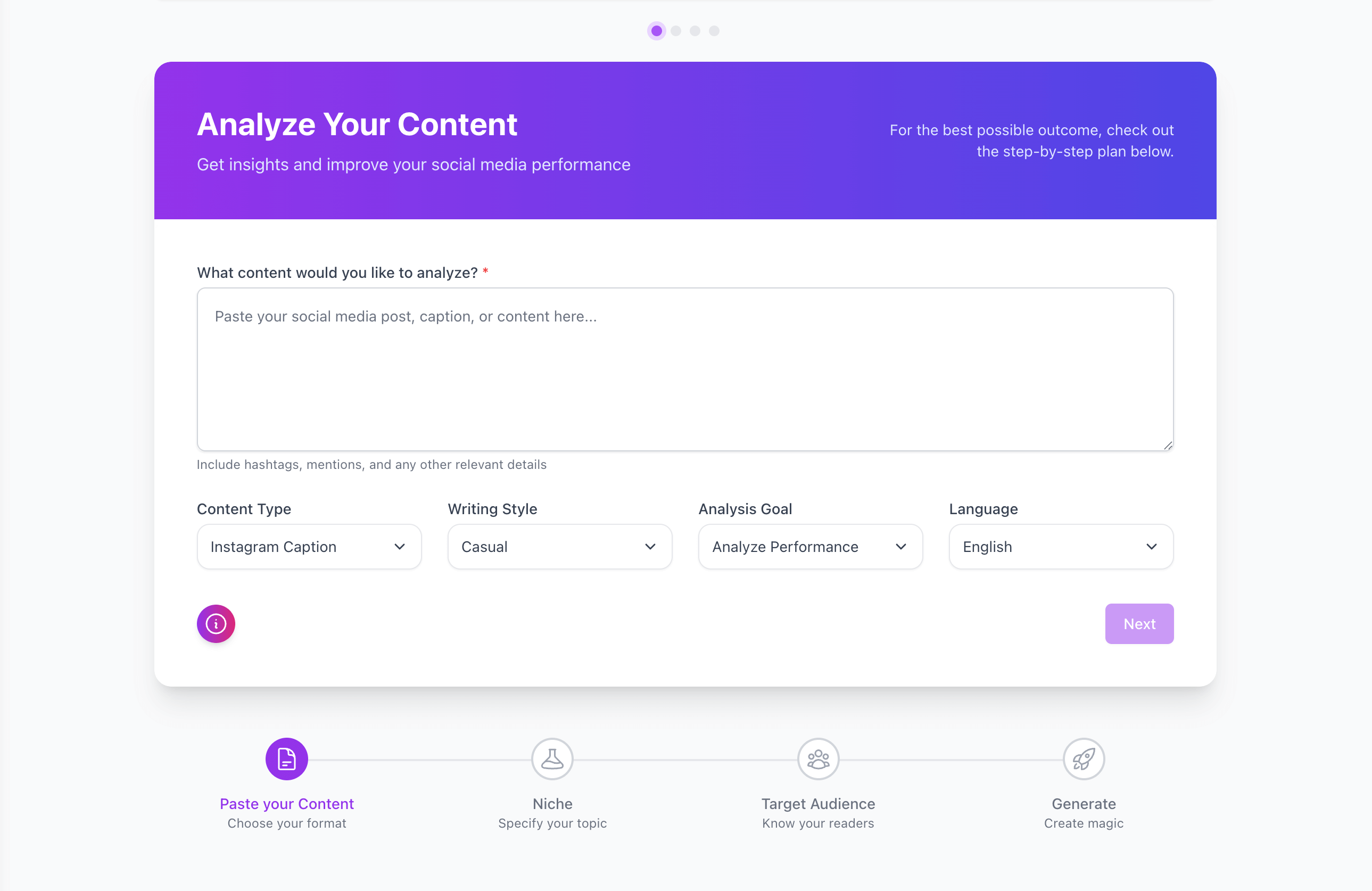 Content Analysis Interface